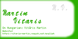 martin vitaris business card